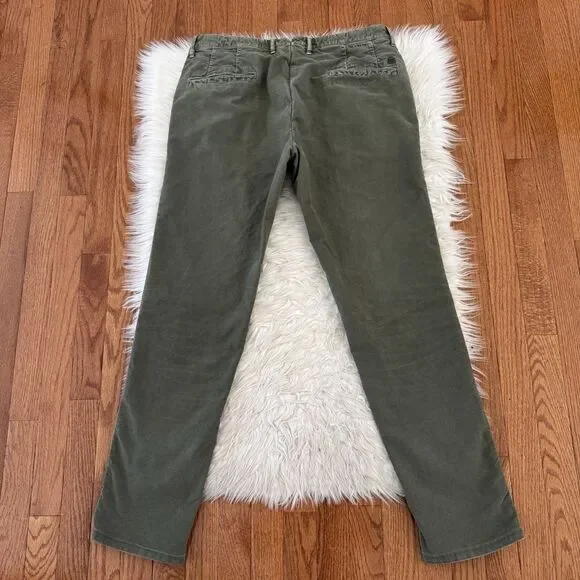 Incotex Pants Men’s 36X32 Army Green Slim Fit Tricochino Utility Trousers $410